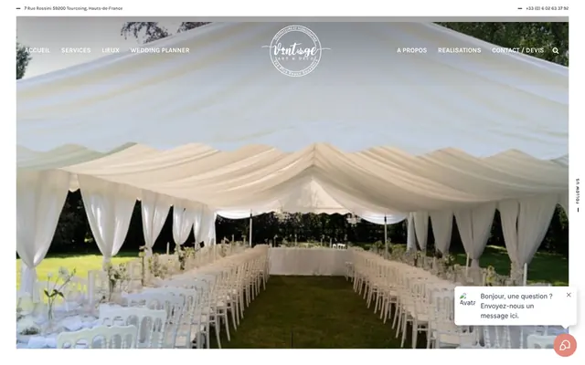 Client website: Event hire and decoration